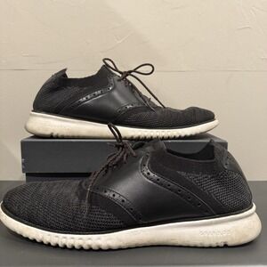 Cole Haan 2.Zerogrand Saddle-Knit Oxford Black/Optic Casual Shoes C25259 Sz 12